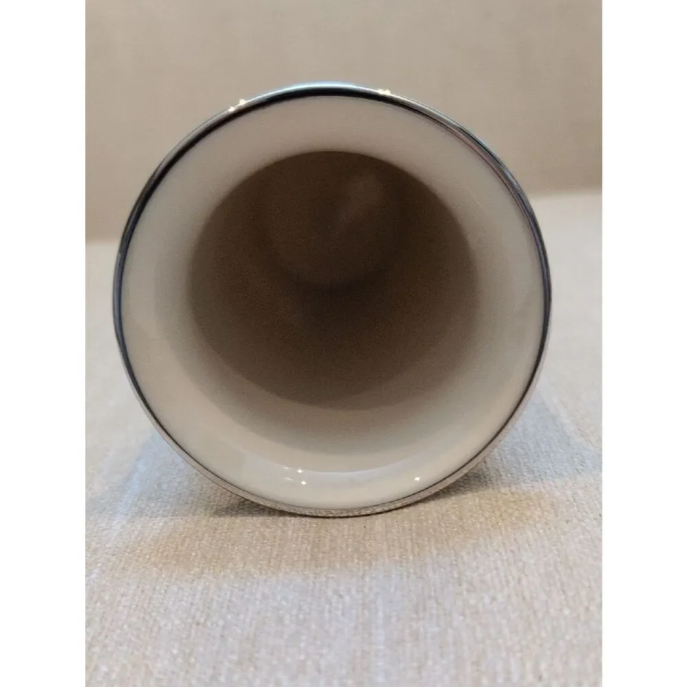 Lenox Charleston Delicate Floral Vase Platinum Trim Vintage Made In USA